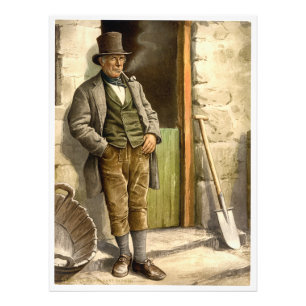 Irish Peasant Farmer 1890 Foto Afdruk