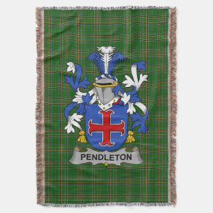 Irish Pendleton Coat of Arms Family Crest Ireland Deken