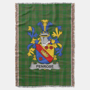 Irish Penrose Coat of Arms Family Crest Ireland Deken