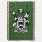 Irish Penteny Coat of Arms Family Crest Ireland Deken (Voorkant Verticaal)