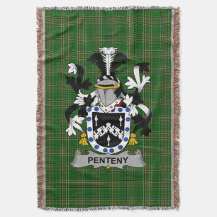 Irish Penteny Coat of Arms Family Crest Ireland Deken