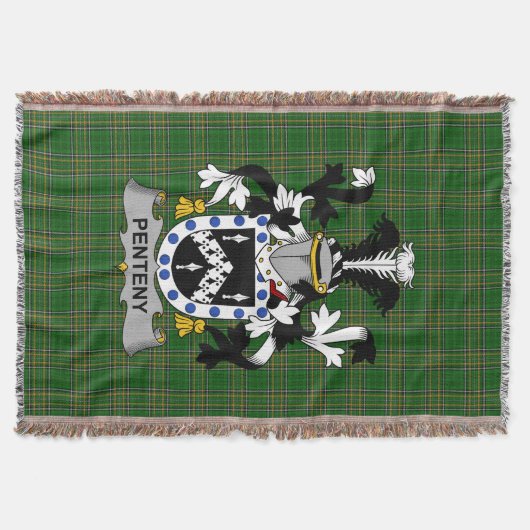 Irish Penteny Coat of Arms Family Crest Ireland Deken (Voorkant)