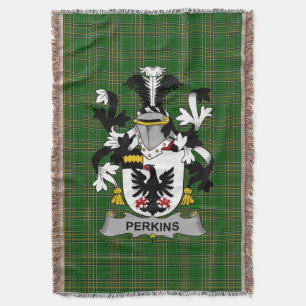 Irish Perkins wapenschild Family Crest Ireland Deken