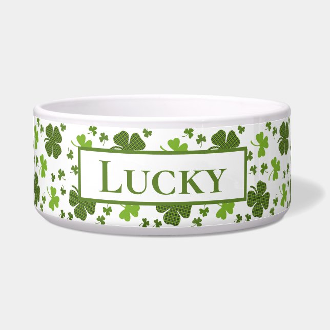 Irish Personalized Large Dog Bowl | Lucky Voerbakje (Voorkant)