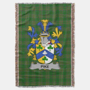 Irish Pike Coat of Arms Family Crest Ireland Deken
