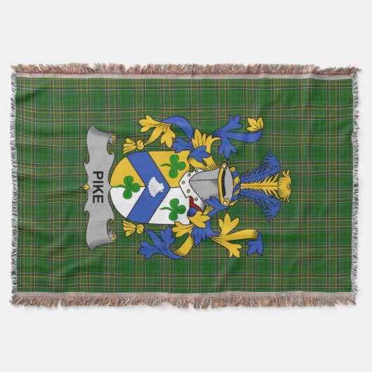 Irish Pike Coat of Arms Family Crest Ireland Deken (Voorkant)