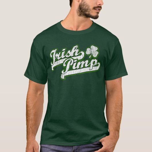 Irish Pimp Logo St. Patrick's Day Funny T-shirt (Voorkant)