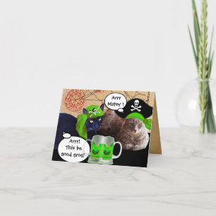 IRISH PIRATE CATS / ANTIEK PIRATEN BEHANDELINGSKAA KAART