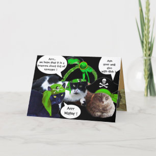 IRISH PIRATE CATS / ANTIEK PIRATEN BEHANDELINGSKAA KAART