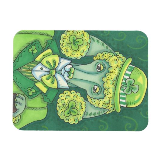 Irish Poodle ST. PATRICK DAG DOG MAGNET *Custom Magneet (Horizontaal)