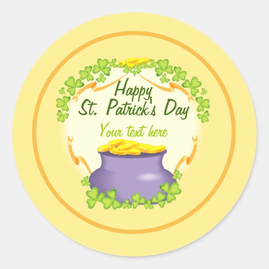 Irish Pot of Gold Ronde Sticker (Voorkant)