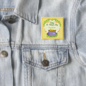 Irish Pot of Gold Vierkante Button 5,1 Cm (In situ)