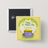 Irish Pot of Gold Vierkante Button 5,1 Cm (Voorkant /achterkant)