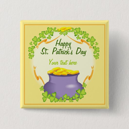 Irish Pot of Gold Vierkante Button 5,1 Cm (Voorkant)