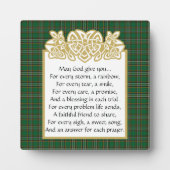 Irish Prayer Celtic Border and Tartan Fotoplaat (Voorkant)