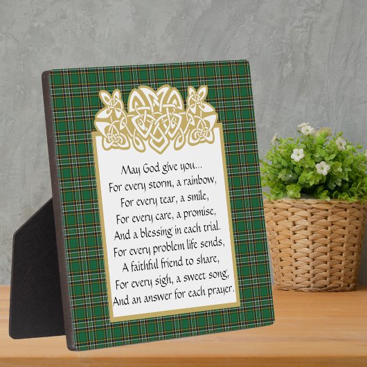 Irish Prayer Celtic Border and Tartan Fotoplaat