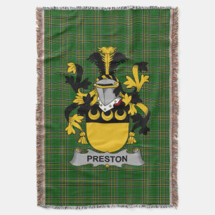 Irish Preston Coat of Arms Family Crest Ireland Deken