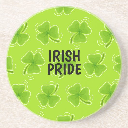 Irish Pride Green Shamrock Pattern Zandsteen Onderzetter (Voorkant)