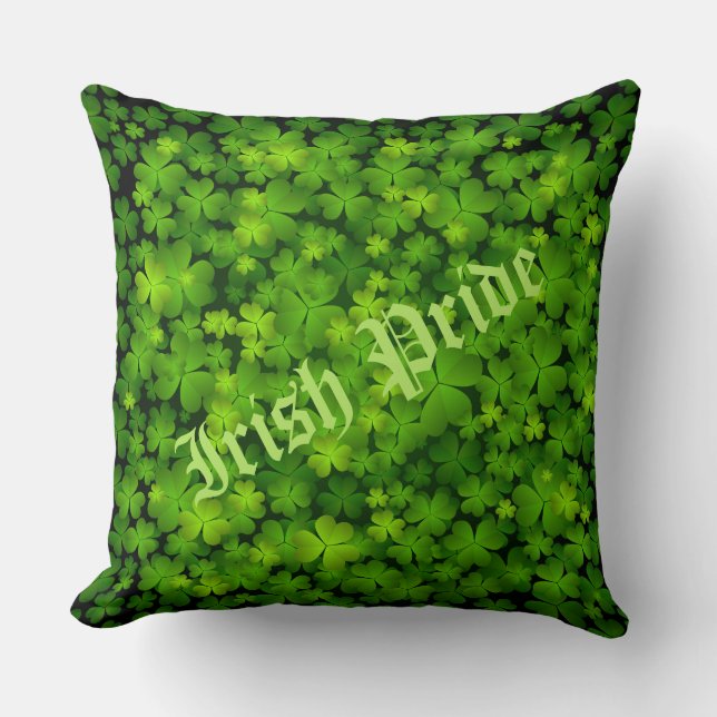 Irish Pride  Green Shamrocks Kussen (Voorkant)