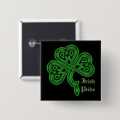 Irish Pride Lucky Celtic Shamrock Square Button (Voorkant /achterkant)
