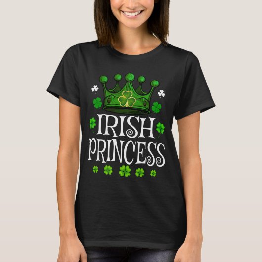 Irish Princess St Patrick's Day Shamrock Lucky T-shirt (Voorkant)