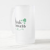 Irish Princess Women St Patrick's Day Script Matglas Bierpul (Voorkant links)