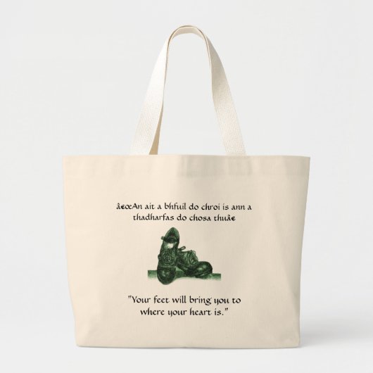 Irish Proverb Bag Grote Tote Bag (Voorkant)