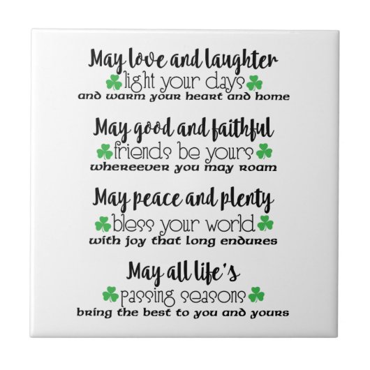 Irish Proverb Blessing Tegeltje (Voorkant)