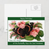 Irish Proverb Happy Birthday Butterfly PC carte po (Devant / Derrière)