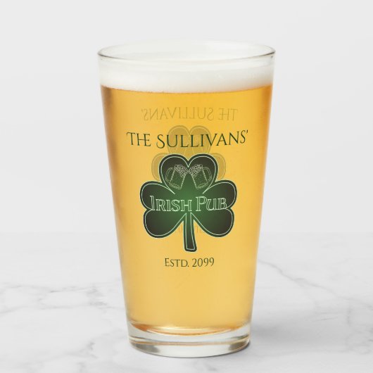 Irish Pub Bar Drinkware Pint Bierglazen Glas (Voorkant gevuld)