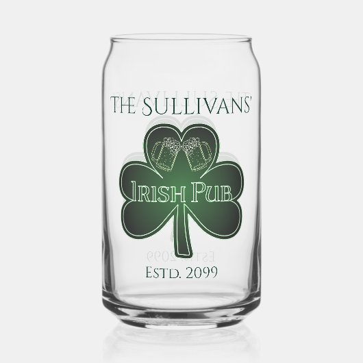 Irish Pub Bar Pint Bier Soda Can Glas Drinkware (Voorkant)