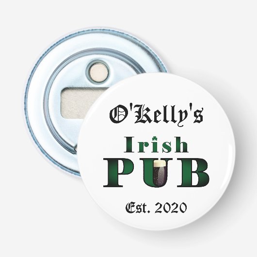 Irish Pub Bar Tavern Beer Soda Bottle Opener (Voorkant)