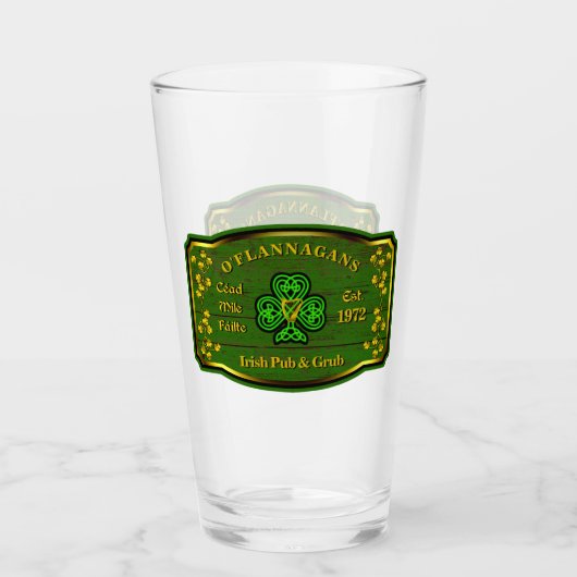 Irish Pub gepersonaliseerd glas (Voorkant)