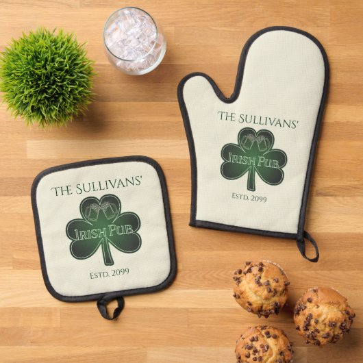 Irish Pub Ovenwant & Pannenlap Set (Top down)