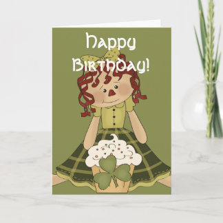 Irish RagDoll d1 Happy March Birthday Kaart