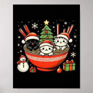 Irish Ramen Cats Schattigee anime kerst voor vrouw Poster