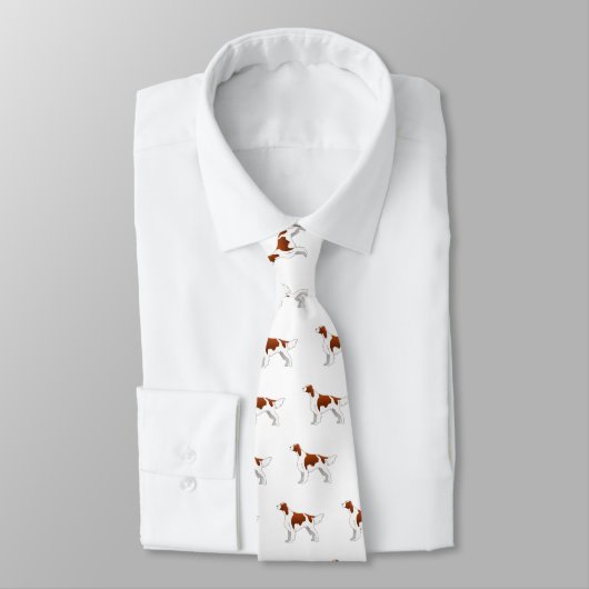 Irish Red and White Setter Basic Illustration Stropdas (Gebonden)