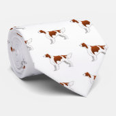 Irish Red and White Setter Basic Illustration Stropdas (Opgerold)