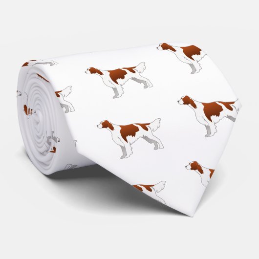 Irish Red and White Setter Basic Illustration Stropdas (Opgerold)