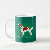 Irish Red and White Setter Merry-kerstontwerp Koffiemok (Links)