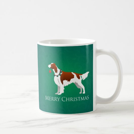 Irish Red and White Setter Merry-kerstontwerp Koffiemok (Rechts)