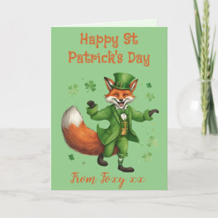 Irish Red Fox St Patricks Day gelukkskaart Feestdagen Kaart