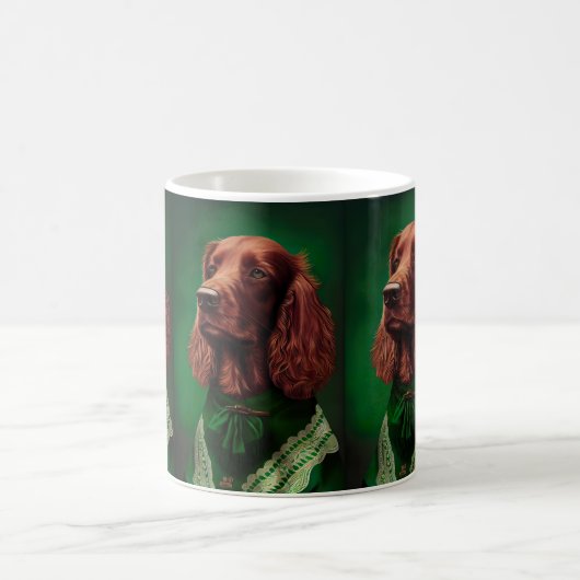 Irish Red Setter Dog in St. Patrick's Day Dress Koffiemok (Center)