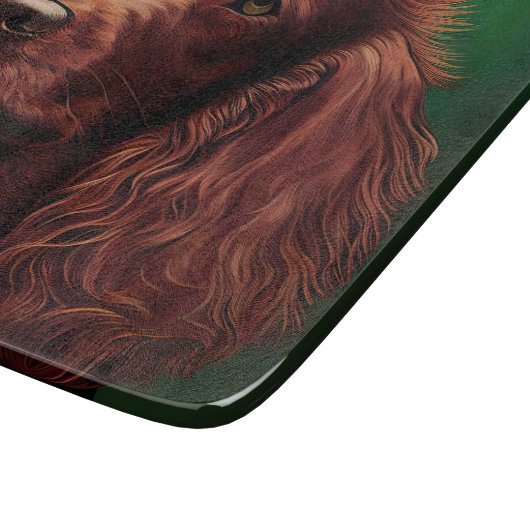 Irish Red Setter Dog in St. Patrick's Day Dress Snijplank (Hoek)