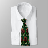 Irish Red Setter Dog in St. Patrick's Day Dress Stropdas (Gebonden)