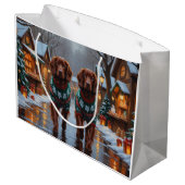 Irish Red Setter Dogs Christmas Snow Holiday Groot Cadeauzakje (Achterkant Gekanteld)