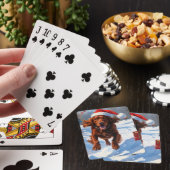 Irish Red Setter Hardloopsneeuw met kerst Pet Pokerkaarten (Insitu)
