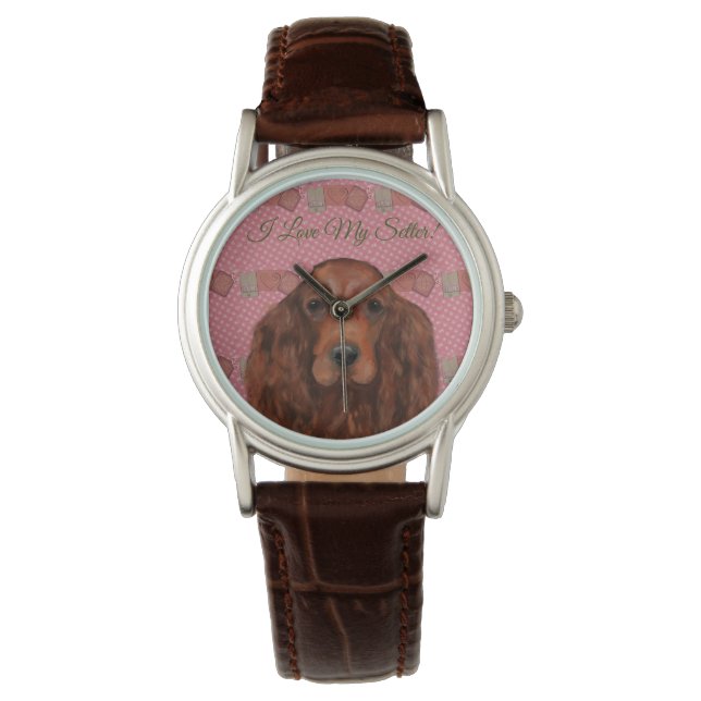 Irish Red Setter Horloge (Voorkant)