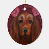 Irish Red Setter Keramisch Ornament (Links)