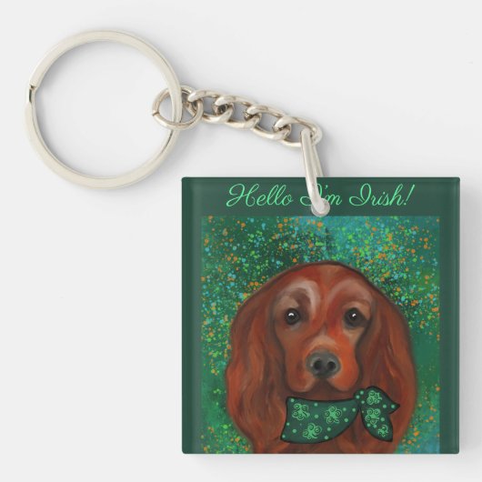 Irish Red Setter Sleutelhanger (voorkant)